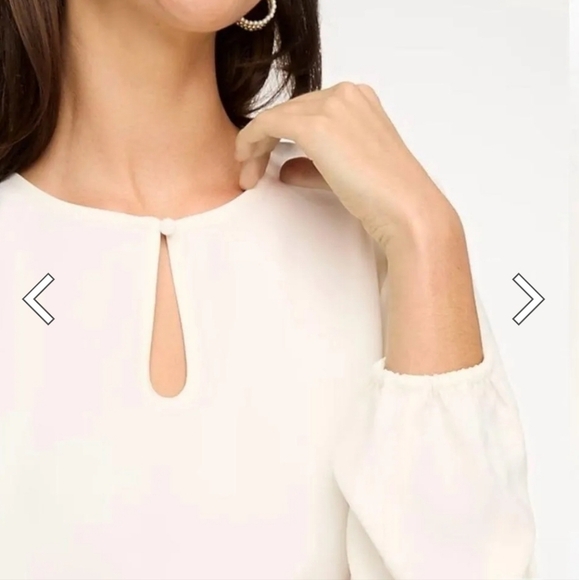 NWT J.Crew Keyhole Top in cream - Picture 2 of 6